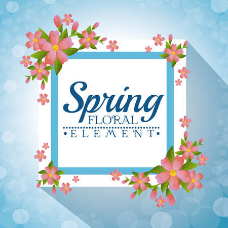 Floral Spring Graphic Design with colorful flowers vector illustration graphic designのイラスト素材