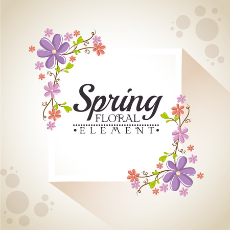 Floral Spring Graphic Design with colorful flowers vector illustration graphic designのイラスト素材