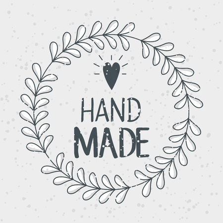 vintage hand made  labels craft knitting art labels tags with lettering vector illustration graphic designのイラスト素材