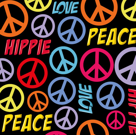 Hippie retro style background vector illustration graphic designのイラスト素材