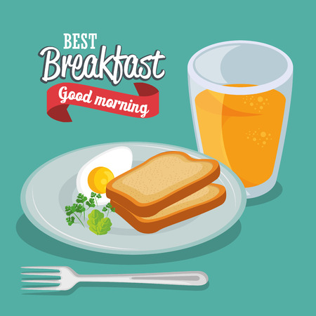 breakfast concept with food and drinks vector illustration graphic designのイラスト素材