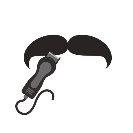 Hairdressing machine with mustache vector illustration designのイラスト素材