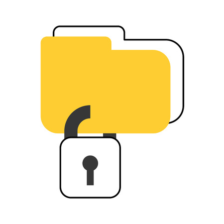 folder with safe secure padlock icon vector illustration designのイラスト素材