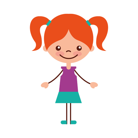 cute girl character icon vector illustration designのイラスト素材
