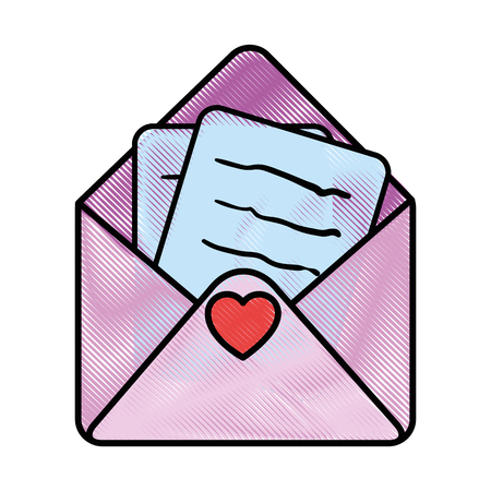 envelope icon over white background colorful design vector illustrationのイラスト素材