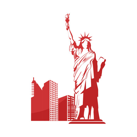 liberty statue icon over white background vector illustrationのイラスト素材