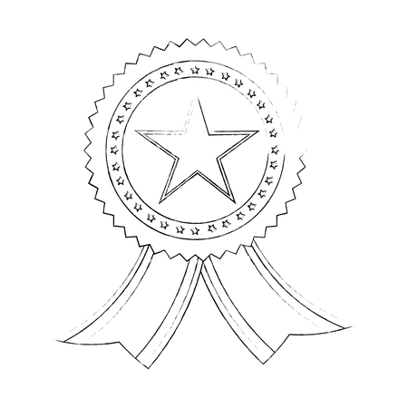 Medal icon over white background vector illustrationのイラスト素材