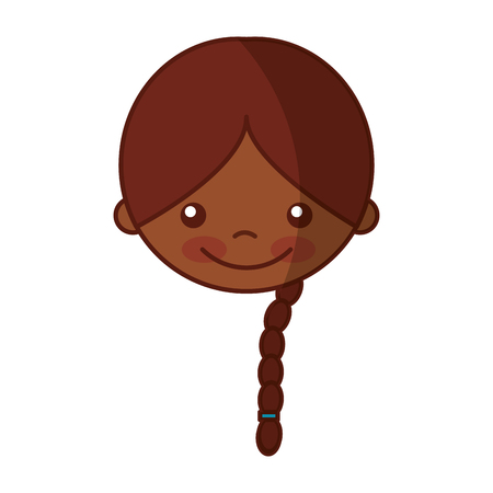 cute black girl character icon vector illustration designのイラスト素材