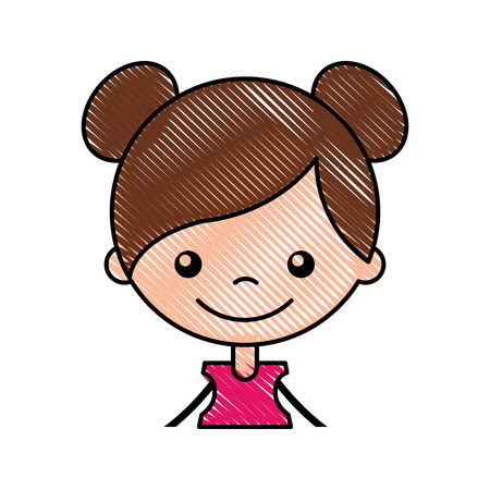 cute girl character icon vector illustration designのイラスト素材