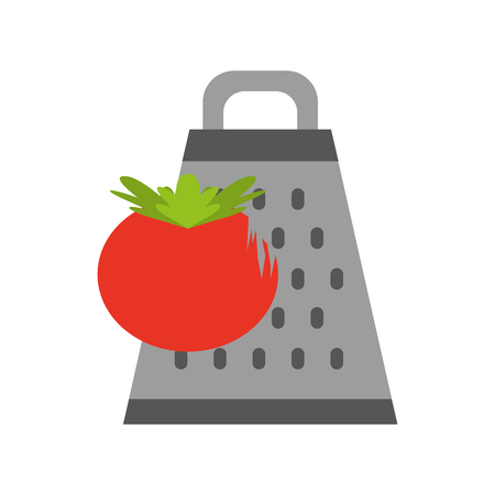 Kitchen grater with tomato vector illustration designのイラスト素材