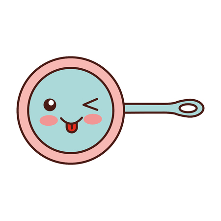 Kitchen pan kawaii character vector illustration design.のイラスト素材