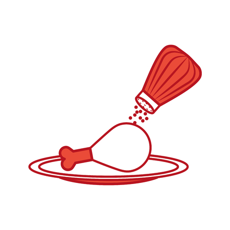 delicious chicken meat with salt shaker vector illustration designのイラスト素材