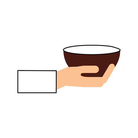 hand human with kitchen vessel isolated icon vector illustration designのイラスト素材
