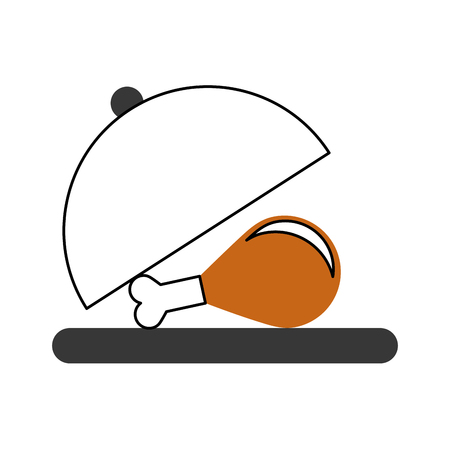 tray with delicious chicken meat icon vector illustration designのイラスト素材