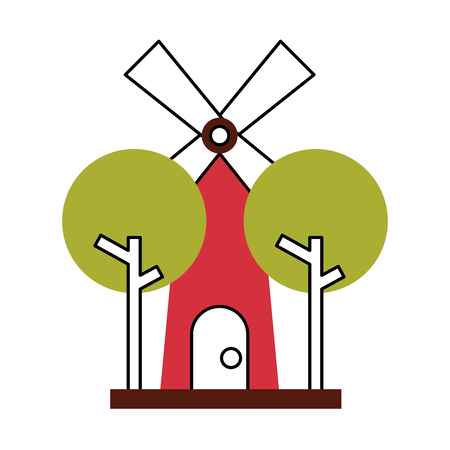 farm windmill isolated icon vector illustration designのイラスト素材