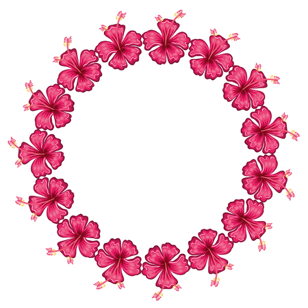 tropical flower decorative frame vector illustration designのイラスト素材