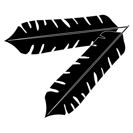 tropical leafs decorative icon vector illustration designのイラスト素材