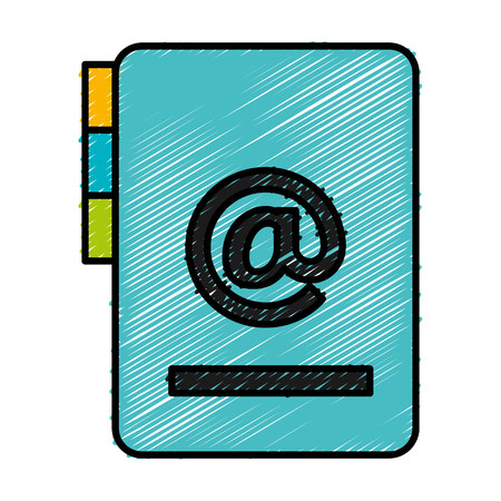 folder document with arroba symbol vector illustration designのイラスト素材