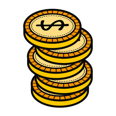 coin money isolated icon vector illustration designのイラスト素材