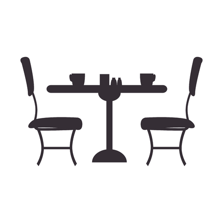table and chairs icon over white background colorful design vector illustrationのイラスト素材