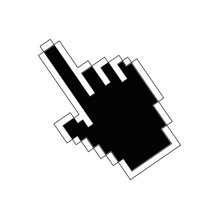 hand cursor icon over white background vector illustrationのイラスト素材