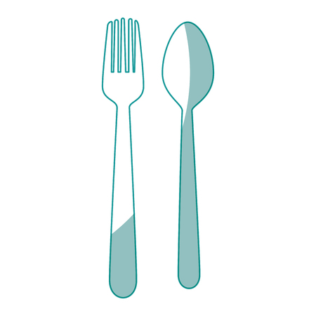 spoon and fork icon over white background vector illustrationのイラスト素材