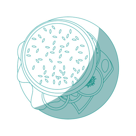 dish with hamburger icon over white background vector illustrationのイラスト素材