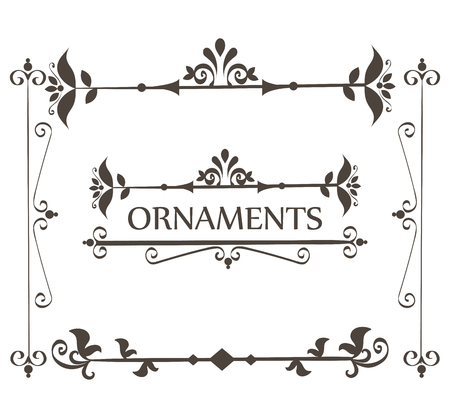 Ornaments sign with beautiful borders and frame over white background vector illustrationのイラスト素材