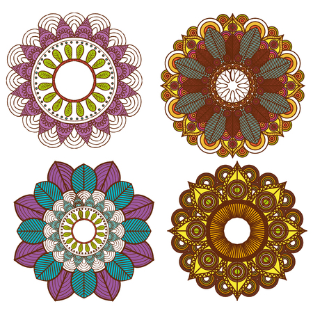Beautiful mandala desing flower design indian vector iconのイラスト素材