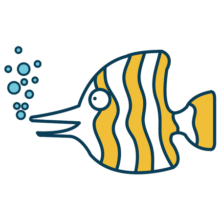 cute ornamental fish icon vector illustration designのイラスト素材