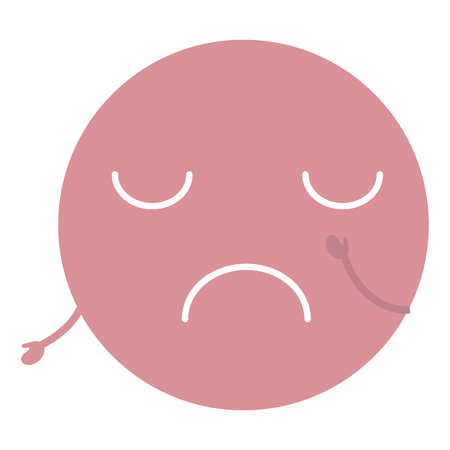 kawaii circle face emoticon character vector illustration designのイラスト素材