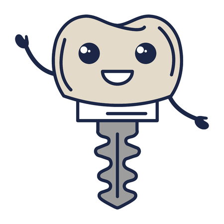 implant tooth character isolated icon vector illustration designのイラスト素材