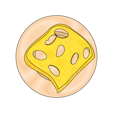cheese icon over white background colorful design vector illustrationのイラスト素材