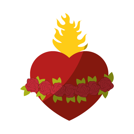 sacred heart icon over white background vector illustrationのイラスト素材