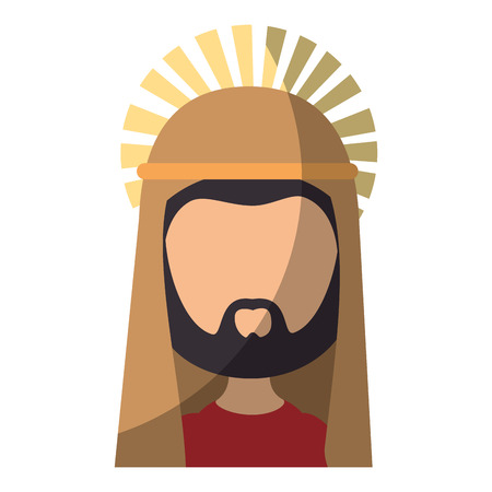 saint joseph icon over white background colorful design vector illustrationのイラスト素材