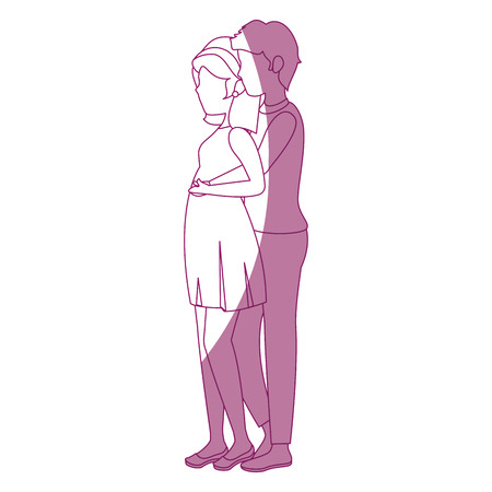 couple in love icon over white background vector illustrationのイラスト素材