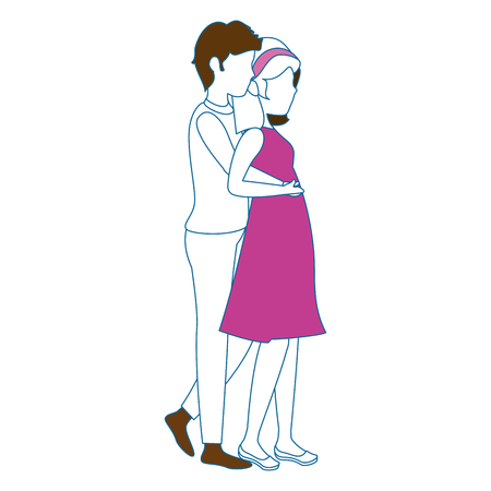 couple in love icon over white background colorful design vector illustrationのイラスト素材