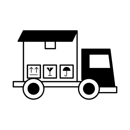 truck delivery with box service icon vector illustration designのイラスト素材