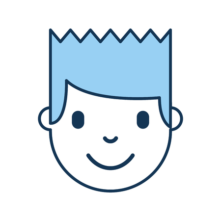 young man head avatar character vector illustration designのイラスト素材