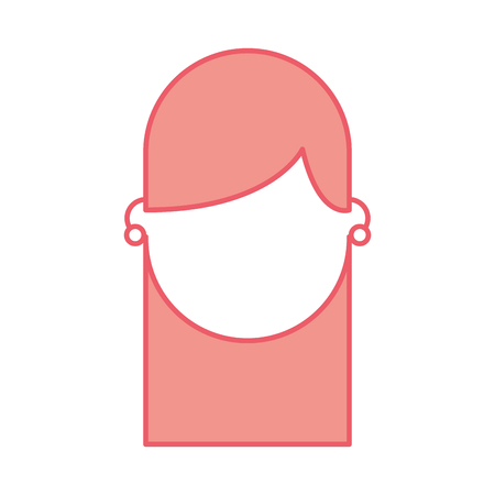 cute young girl head avatar character vector illustration designのイラスト素材