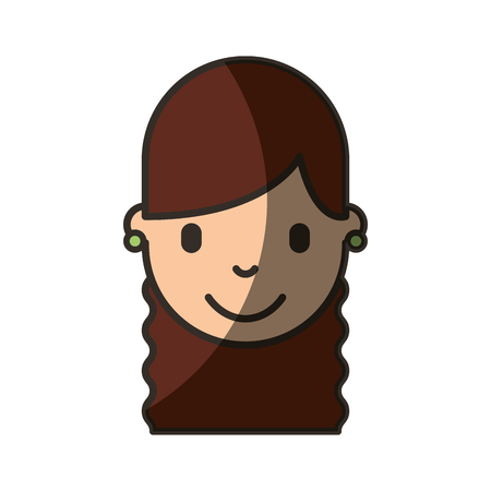 cute young girl head avatar character vector illustration designのイラスト素材
