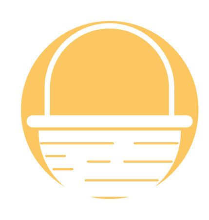 straw basket with farm product vector illustration designのイラスト素材