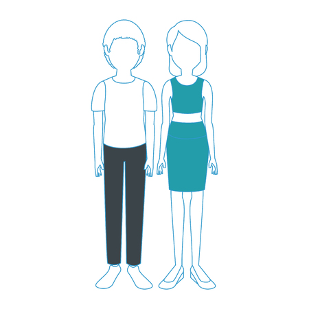young couple cartoon icon vector illustration graphic designのイラスト素材
