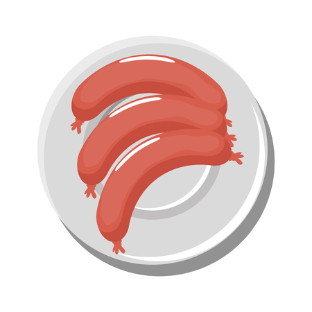 Delicious sausage food icon vector illustration graphic designのイラスト素材