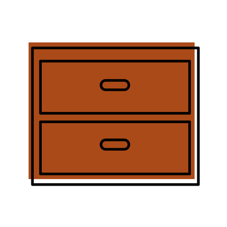 Wooden drawer isolated icon vector illustration designのイラスト素材