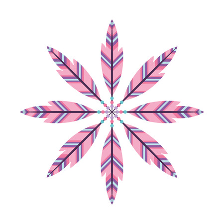 Boho style decorative feathers vector illustration designのイラスト素材