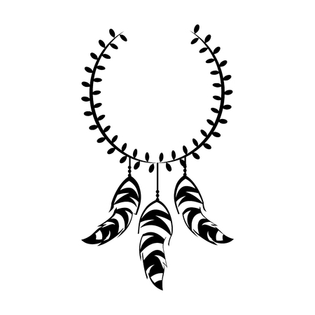 Boho style decorative feathers vector illustration designのイラスト素材