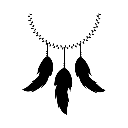 Boho style decorative feathers vector illustration designのイラスト素材