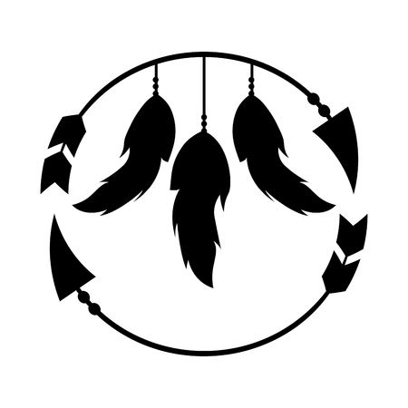 Decorative arrows with feathers boho style vector illustration designのイラスト素材