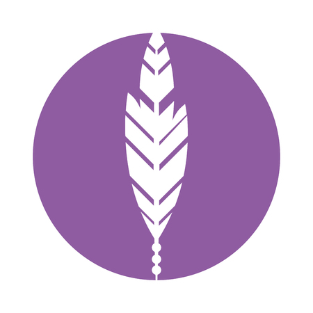 Boho style decorative feather vector illustration designのイラスト素材